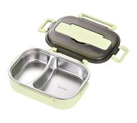 Keep Warm Lunch Box, 2-Compartment Stainless Steel Thermal Lunch Box, Leakproof Insulated with Cutlery Holder, Portable Thermal Food Container for Kid Adult Student