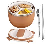 Keep Warm Lunch Box, Warm Food Container, Portable Divided Lunch Box, for Office Workers and Students Healthy Eating Option with A Cutlery Set