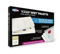 'Keep Wet' Palette | Air-Tight Design Extends the Working Life of Acrylic Paints by Weeks | Includes Extra Refills | Large Internal Tray Size 28cm (11”) x 18cm (7”) - by Zieler
