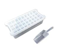 Keep Your Drinks Cool 36 Compartments Ice-Box Soft Blue Silicone Cube Maker Tray Molds with Food Storage Blue Container