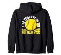 Keep Your Eye On The Giant Yellow Sphere Softball Player Zip Hoodie