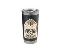 Keep Your Focus on Jesus Christ Design for a Bible Student Stainless Steel Insulated Tumbler