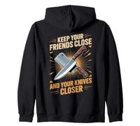 Keep Your Friends Close and Your Knives Closer Butcher Zip Hoodie