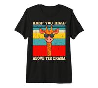 Keep Your Head Above The Drama Vintage Giraffe Premium T-Shirt