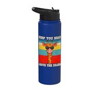 Keep Your Head Above The Drama Vintage Giraffe Stainless Steel Insulated Water Bottle
