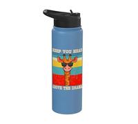 Keep Your Head Above The Drama Vintage Giraffe Stainless Steel Insulated Water Bottle