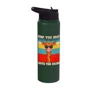 Keep Your Head Above The Drama Vintage Giraffe Stainless Steel Insulated Water Bottle