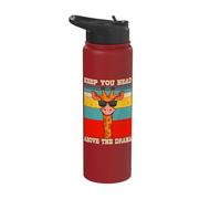 Keep Your Head Above The Drama Vintage Giraffe Stainless Steel Insulated Water Bottle