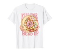 Keep Your Head Up Pink Sun Moon Vintage Aesthetic Teen Girls T-Shirt