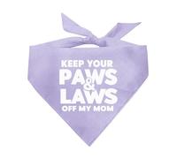 Keep Your Paws and Laws Off My Mom Dog Bandana | 100% Cotton Adjustable Triangle | Made in USA | Women's History Month | Feminist | Female Rights |Lavender, One Size (815)