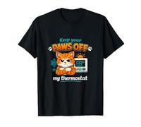 Keep Your Paws Off My Thermostat HVAC Cat Humor T-Shirt