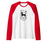 Keep Your Paws Where I Can See Them - Cute Cat Raglan Baseball Tee, Men, Red/White, S