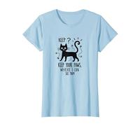 Keep Your Paws Where I Can See Them - Cute Cat T-Shirt, Women, Baby Blue, S