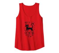 Keep Your Paws Where I Can See Them - Cute Cat Tank Top, Women, Red, XXL