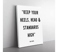 Keep Your Standards High Typography Quote Canvas Wall Art Print Ready to Hang, Framed Picture for Living Room Bedroom Home Office Décor, 60x40 cm (24x16 Inch)