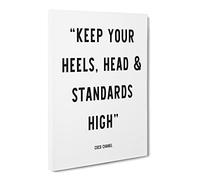 Keep Your Standards High Typography Quote Canvas Wall Art Print Ready to Hang, Framed Picture for Living Room Bedroom Home Office Décor, 24x16 Inch (60x40 cm)