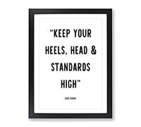 Keep Your Standards High Typography Quote Framed Wall Art Print, Ready to Hang Picture for Living Room Bedroom Home Office Décor, Black A3 (34 x 46 cm)