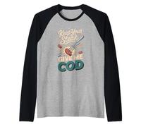 Keep Your Steak Give Me Cod Raglan Baseball Tee