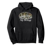 Keep Your Theology Off My Biology Distressed Camo Pullover Hoodie