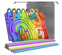 KEEPAQ Sensory Activity Board for Kids 3+, Double-Sided Silicone Montessori Toy with 20 Strings, Fine Motor Skills Busy Board Fidget Toy for Kids Preschoolers Autism ADHD, Stress and Anxiety Relief