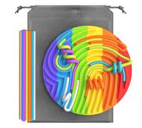 KEEPAQ Silicone Sensory Activity Board, Fine Motor Skills Sensory Board with Strings Montessori Fidget Toys for Kids, Stress Anxiety Relief Silent Toys for Autism ADHD Teenagers Adults, Play Therapy