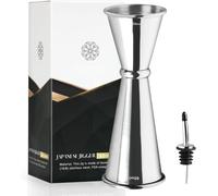 Keepaty Cocktail Jigger Dual Spirit Measure Cup - 304 Stainless Steel 30ml/60ml Measuring Cup for Bar Home Bartender Party Wine Drink (30/60ml)