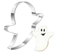 Keepaty Large 4.7'' Halloween Ghost Shaped Cookie Cutter,4Pcs Stainless Steel Biscuit Cutter for Baking