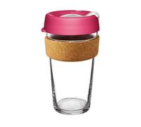 KeepCup Ace Range - Reusable Coffee Cup Tempered Glass and Recovered Tennis Ball Cork Band, Large 16oz/454ml - Match