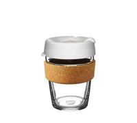 KeepCup Ace Range - Reusable Coffee Cup Tempered Glass and Recovered Tennis Ball Cork Band, Medium 12oz/340ml - Racquet