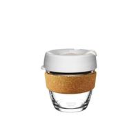 KeepCup Ace Range - Reusable Coffee Cup Tempered Glass and Recovered Tennis Ball Cork Band, Small 8oz/227ml - Racquet