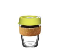 KeepCup Ace, Reusable Glass Coffee Cup with Recycled Tennis Ball and Cork Band, Splashproof Lid, Barista Standard, BPA Free, Dishwasher Safe, 340ml 12oz Slice