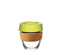 KeepCup Ace, Reusable Glass Coffee Cup with Recycled Tennis Ball and Cork Band, Splashproof Lid, Barista Standard, BPA Free, Dishwasher Safe, 227ml 8oz Slice