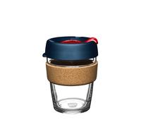 KeepCup Brew Cork M 12oz Travel Cup Midnight Blue Lid with Tomato Red Plug