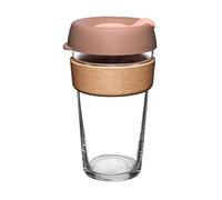 KeepCup Brew Cork - Reusable Coffee Cup Tempered Glass and Natural Cork, L 16oz/454ml - Frappe