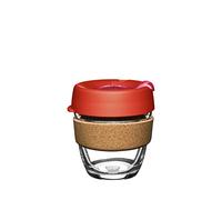 KeepCup Brew Cork, Reusable Tempered Glass Coffee Cup with Recovered Cork Band and Splashproof Lid, Barista Standard, BPA Free, Dishwasher Safe, 227ml 8oz Daybreak