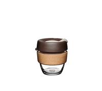KeepCup Reusable Coffee Cup - Brew Tempered Glass and Natural Cork, S 8oz/227ml - Almond