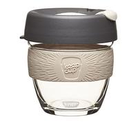 KeepCup Brew, Reusable Glass Cup, Small 8oz | 227mls, Chai, 9343243008510, White/Transparent/Light Grey