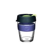 KeepCup Brew, Reusable Tempered Glass Coffee Cup with Silicone Band and Splashproof Sipper Lid, Barista Standard, BPA Free, Dishwasher Safe, 340ml 12oz Deep