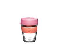 KeepCup Brew, Reusable Tempered Glass Coffee Cup with Silicone Band and Splashproof Sipper Lid, Barista Standard, BPA Free, Dishwasher Safe, 340ml 12oz Tangerine