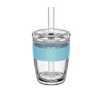 KeepCup Cold Cup - Longplay Double Wall Glass Ice Coffee Tumbler with Lid and Straw - 12oz (340ml) - Cloud