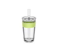 KeepCup Cold Cup - Longplay Double Wall Glass Ice Coffee Tumbler with Lid and Straw - 16oz (454ml) - Chartreuse Green