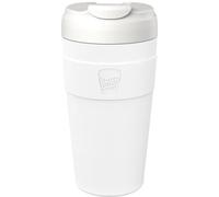 KeepCup Commuter Travel Mug - Insulated Stainless Steel Reusable Coffee Cup with Spillproof Flip Lid - 16oz/454ml - Bone White
