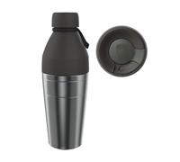 KeepCup Cup-to-Bottle Kit, 2 in 1 Reusable Water Bottle and Travel Mug, Insulated Stainless Steel Dual Opening with Leakproof Sipper Lid - 660ml Bottle to 16oz Cup - Nitro Black