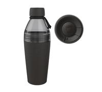 KeepCup Cup-to-Bottle Kit, 2 in 1 Reusable Water Bottle and Travel Mug, Insulated Stainless Steel & Plastic Dual Opening with Leakproof Sipper Lid - 660ml Bottle to 16oz Cup - Black Clear