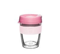 KeepCup Longplay - Reusable Coffee Cup, Double Wall Glass with Removable Sleeve and splashproof Sipper lid - 12oz/340ml - Roseate