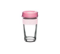 KeepCup Longplay - Reusable Coffee Cup, Double Wall Glass with Removable Sleeve and splashproof Sipper lid - 12oz/340ml - Roseate