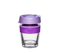 KeepCup Longplay - Reusable Coffee Cup, Tempered Glass Cup with a Removable Clear Tritan Plastic Sleeve and splashproof Sipper lid - 12oz/340ml - Helio
