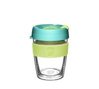 KeepCup Longplay - Reusable Coffee Cup, Tempered Glass Cup with a Removable Clear Tritan Plastic Sleeve and splashproof Sipper lid - 12oz/340ml - Matcha