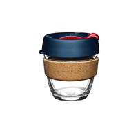 KeepCup Reusable Travel Cup Coffee/Tea Brew Cork S 8oz Navy Blue Lid Red Plug