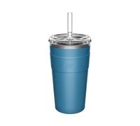 KeepCup Thermal Cold Cup, Insulated Stainless Steel Iced Coffee Straw Tumbler with Spillproof Lid, Recycled Steel, BPA Free, Dishwasher Safe, 454ml 16oz Kingfisher